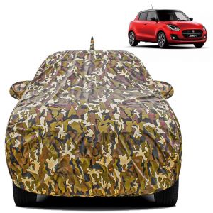 Waterproof Car Body Cover Compatible with New Swift (2018) with Mirror Pockets (Jungle Print)